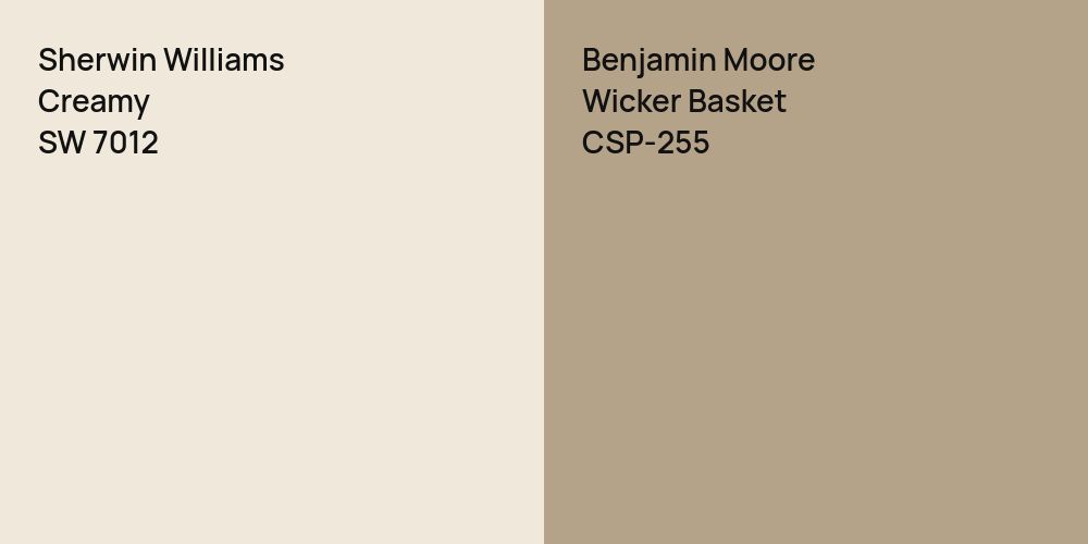 Sherwin Williams Creamy vs. Benjamin Moore Wicker Basket