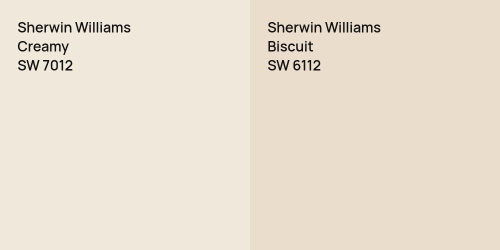 Sherwin Williams Creamy vs. Sherwin Williams Biscuit