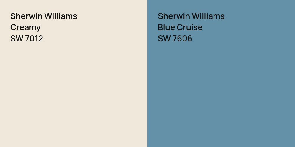 Sherwin Williams Creamy vs. Sherwin Williams Blue Cruise