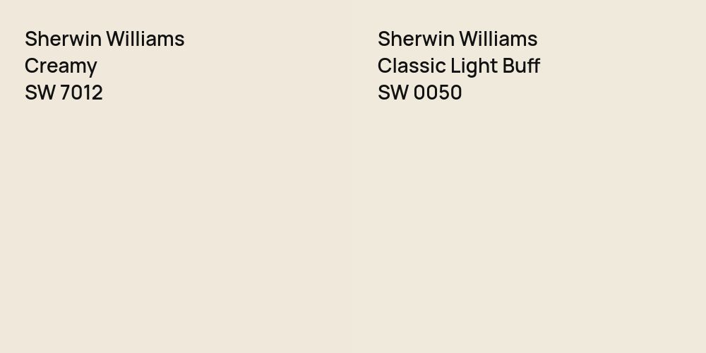 Sherwin Williams Creamy vs. Sherwin Williams Classic Light Buff