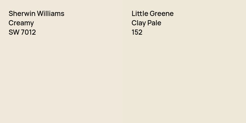 Sherwin Williams Creamy vs. Little Greene Clay Pale