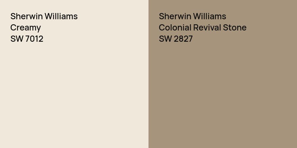 Sherwin Williams Creamy vs. Sherwin Williams Colonial Revival Stone