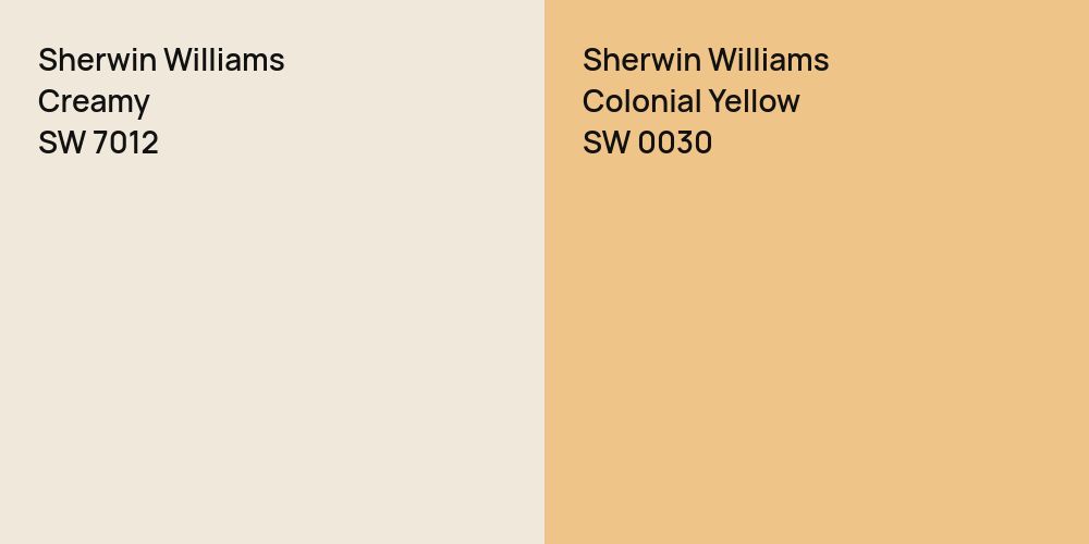 Sherwin Williams Creamy vs. Sherwin Williams Colonial Yellow