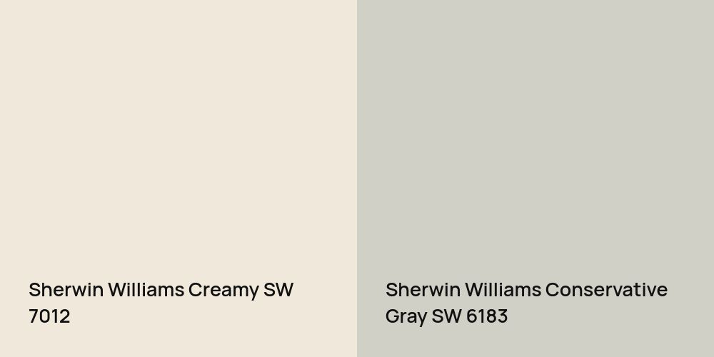 Sherwin Williams Creamy vs. Sherwin Williams Conservative Gray