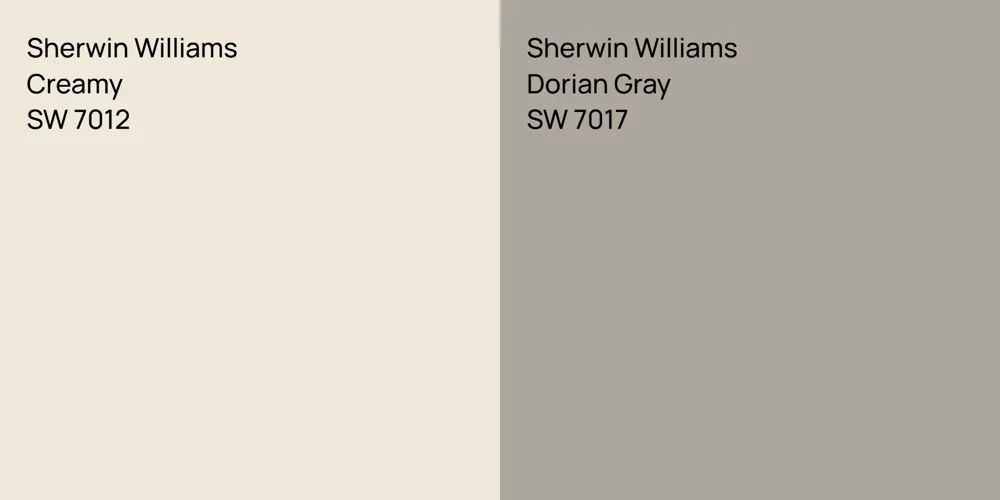 Sherwin Williams Creamy vs. Sherwin Williams Dorian Gray