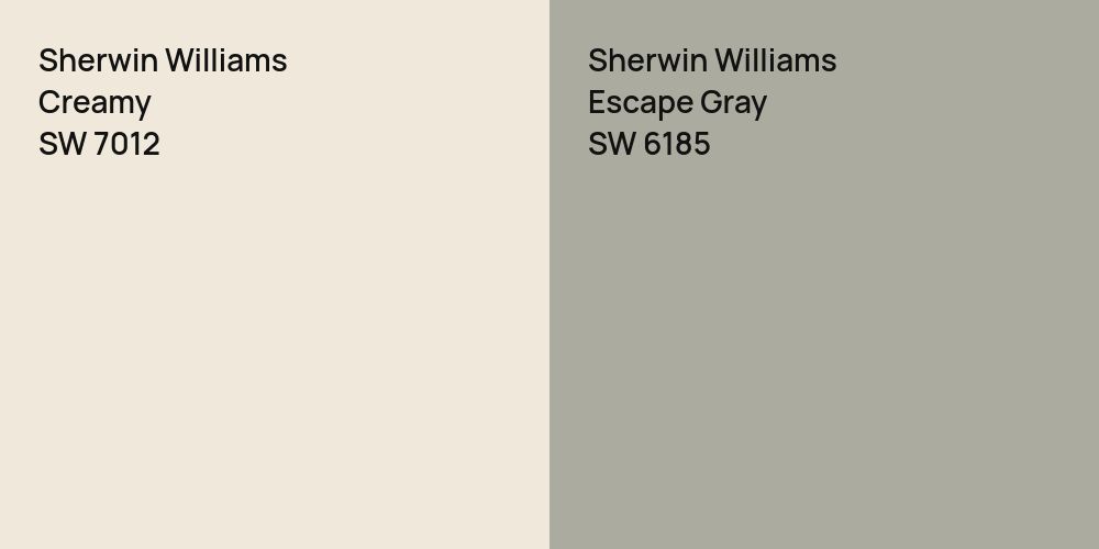 Sherwin Williams Creamy vs. Sherwin Williams Escape Gray