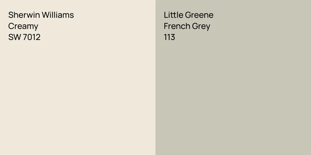 Sherwin Williams Creamy vs. Little Greene French Grey