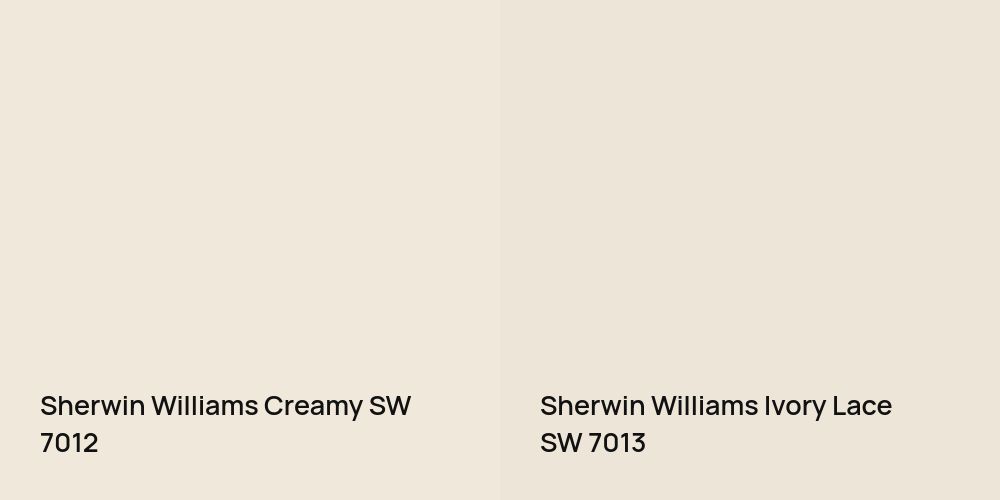 Sherwin Williams Creamy vs. Sherwin Williams Ivory Lace