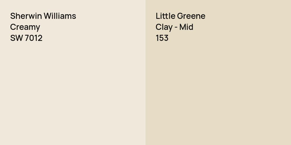 Sherwin Williams Creamy vs. Little Greene Clay - Mid