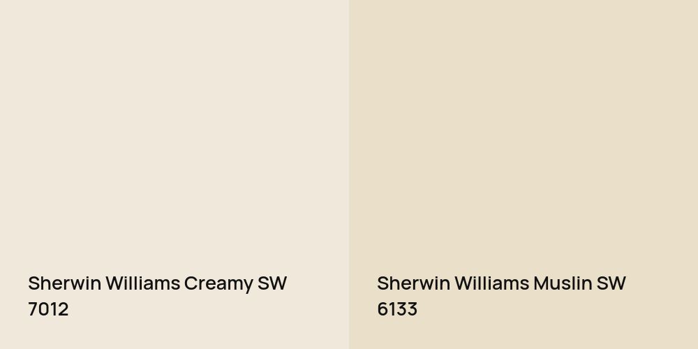 Sherwin Williams Creamy vs. Sherwin Williams Muslin