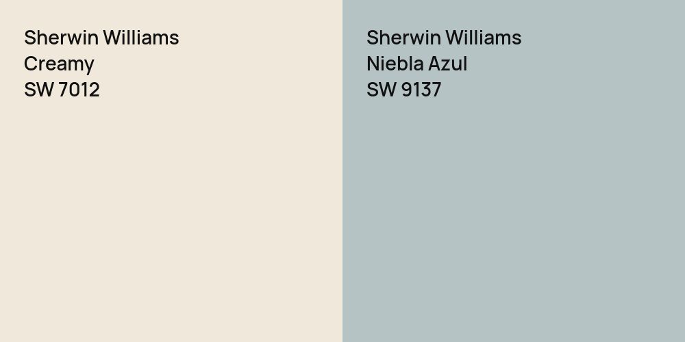 Sherwin Williams Creamy vs. Sherwin Williams Niebla Azul