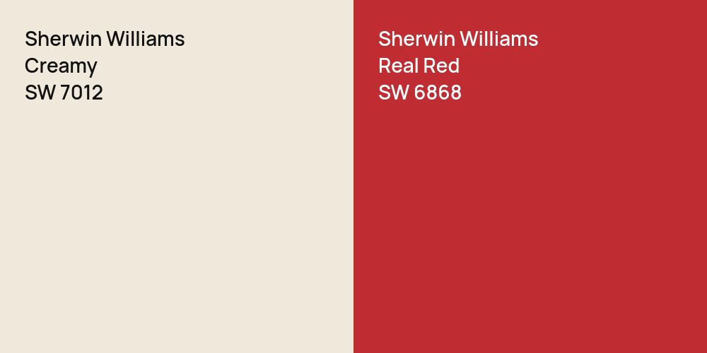 Sherwin Williams Creamy vs. Sherwin Williams Real Red