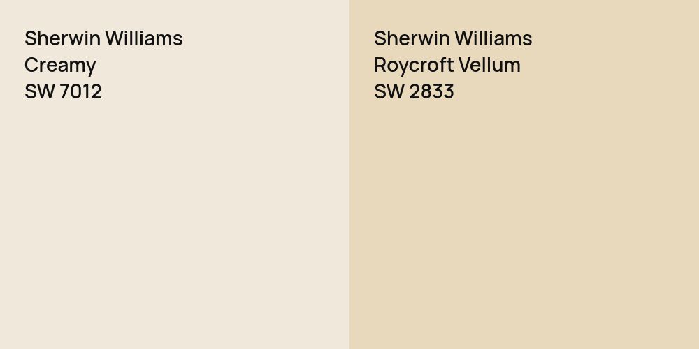 Sherwin Williams Creamy vs. Sherwin Williams Roycroft Vellum