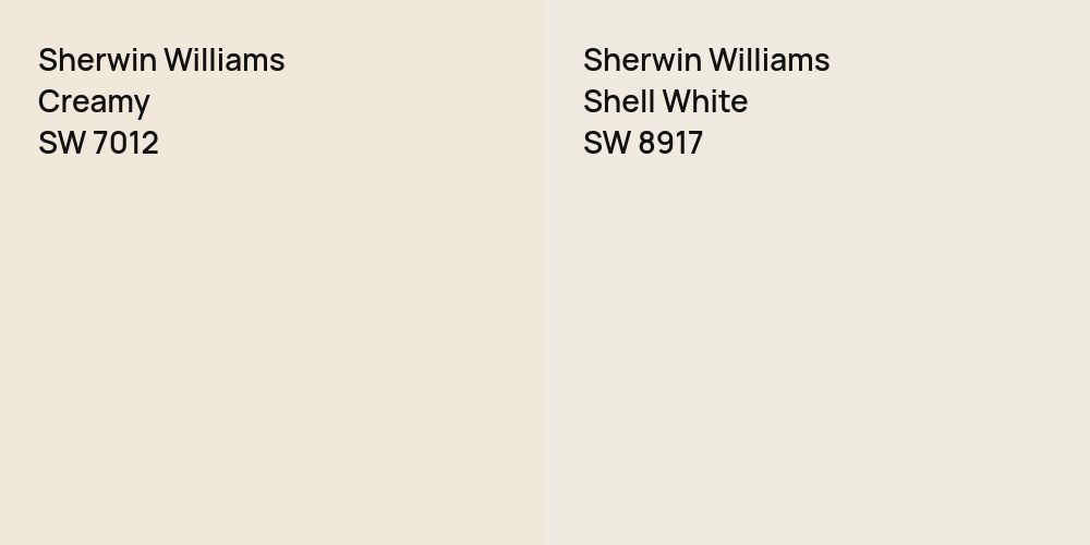 Sherwin Williams Creamy vs. Sherwin Williams Shell White