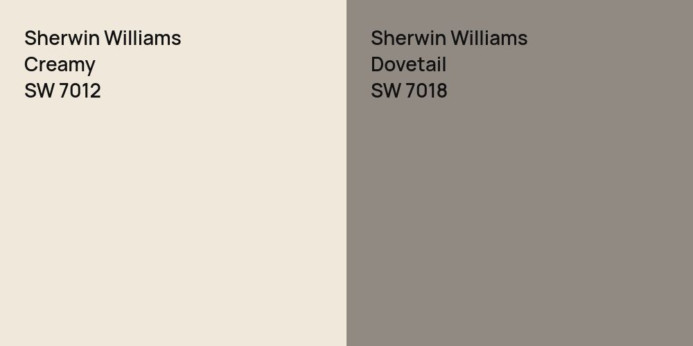 Sherwin Williams Creamy vs. Sherwin Williams Dovetail