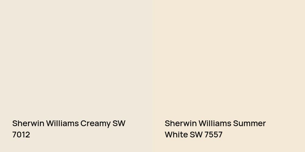 Sherwin Williams Creamy vs. Sherwin Williams Summer White