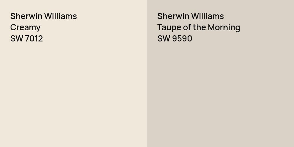 Sherwin Williams Creamy vs. Sherwin Williams Taupe of the Morning