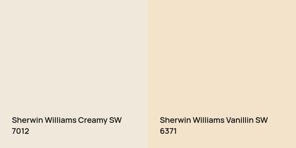 Sherwin Williams Creamy vs. Sherwin Williams Vanillin