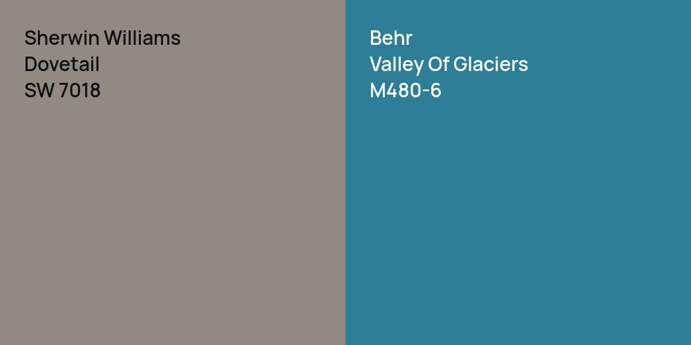 Sherwin Williams Dovetail vs. Behr Valley Of Glaciers