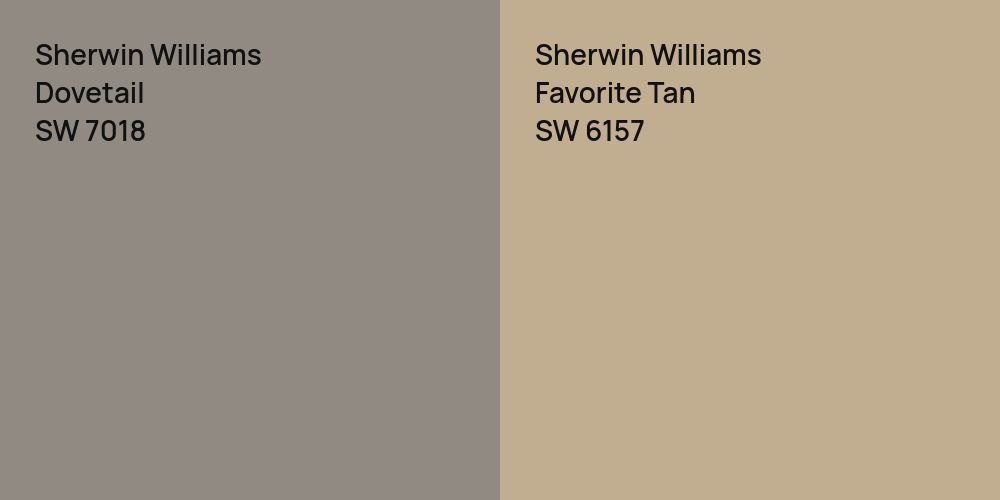 Sherwin Williams Dovetail vs. Sherwin Williams Favorite Tan