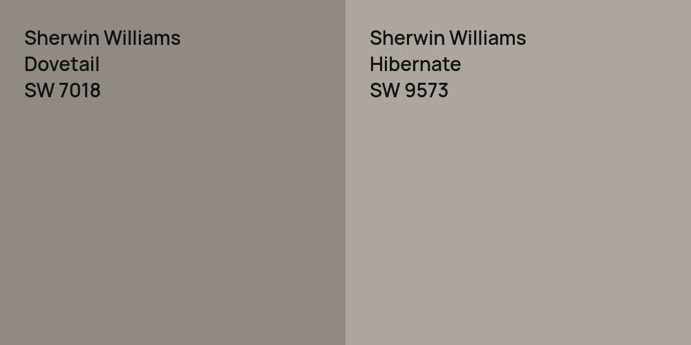 Sherwin Williams Dovetail vs. Sherwin Williams Hibernate