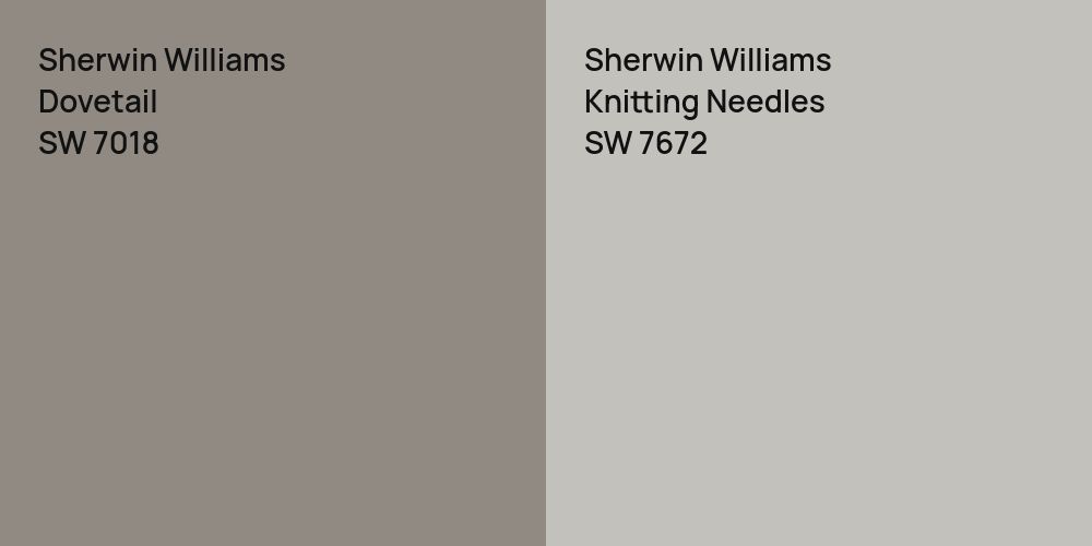 Sherwin Williams Dovetail vs. Sherwin Williams Knitting Needles