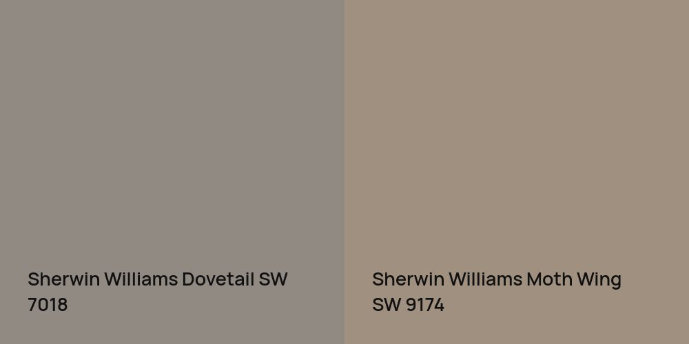 Sherwin Williams Dovetail vs. Sherwin Williams Moth Wing