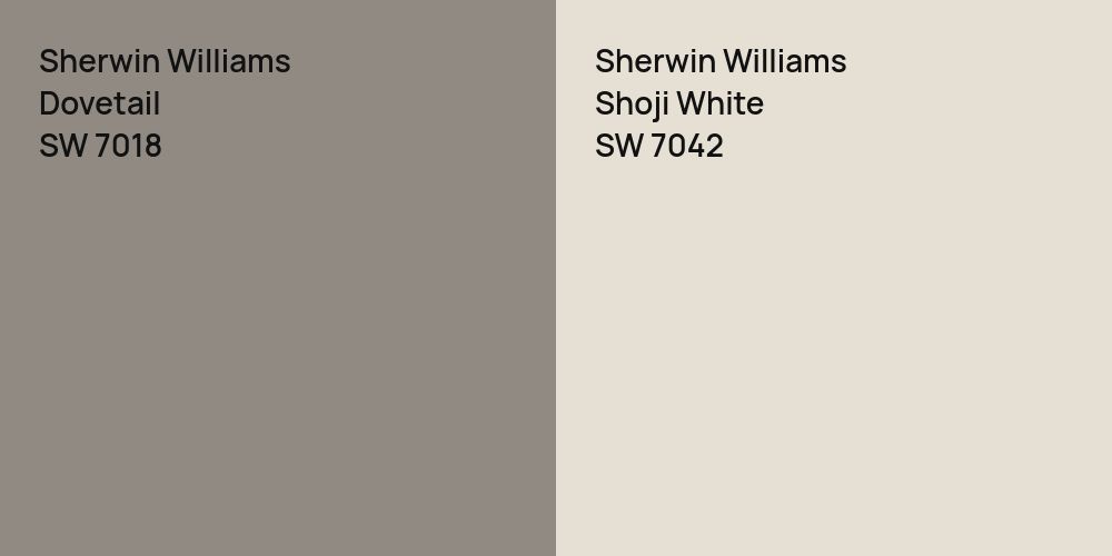 Sherwin Williams Dovetail vs. Sherwin Williams Shoji White