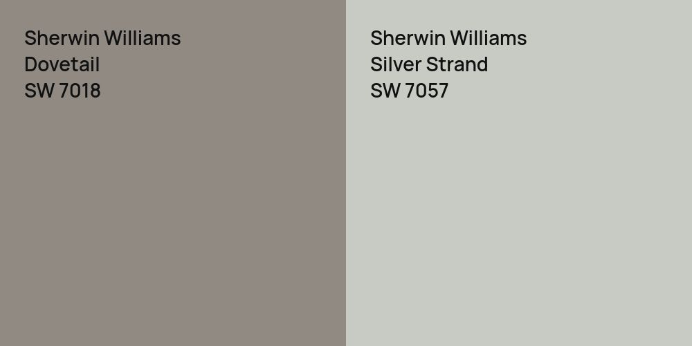 Sherwin Williams Dovetail vs. Sherwin Williams Silver Strand