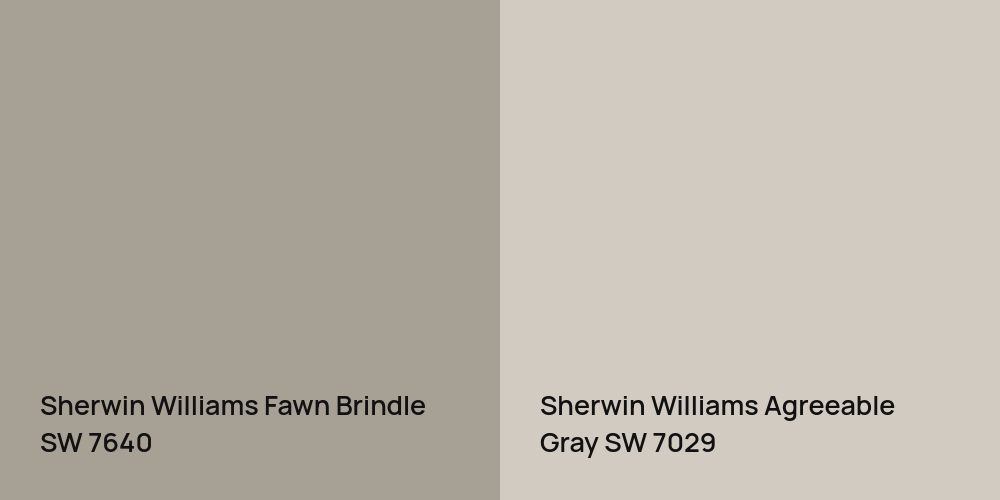 Sherwin Williams Fawn Brindle vs. Sherwin Williams Agreeable Gray