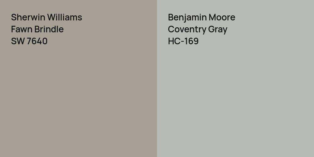 Sherwin Williams Fawn Brindle vs. Benjamin Moore Coventry Gray