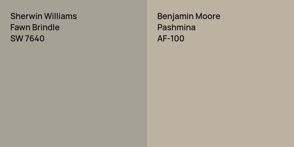 Sherwin Williams Fawn Brindle vs. Benjamin Moore Pashmina