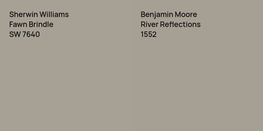 Sherwin Williams Fawn Brindle vs. Benjamin Moore River Reflections