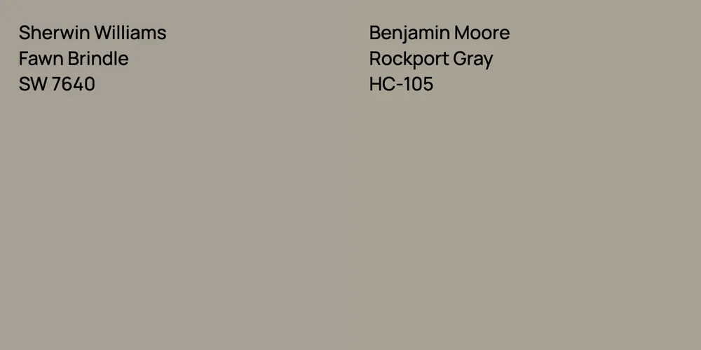 Sherwin Williams Fawn Brindle vs. Benjamin Moore Rockport Gray