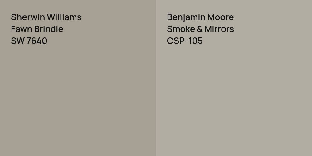 Sherwin Williams Fawn Brindle vs. Benjamin Moore Smoke & Mirrors