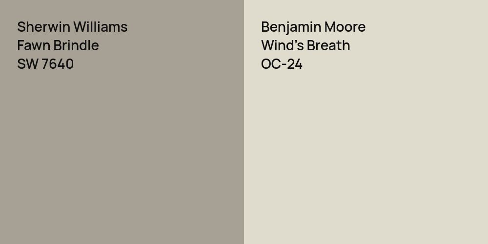 Sherwin Williams Fawn Brindle vs. Benjamin Moore Wind's Breath