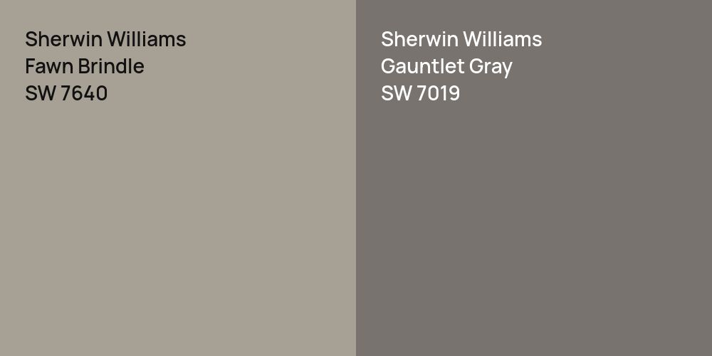 Sherwin Williams Fawn Brindle vs. Sherwin Williams Gauntlet Gray