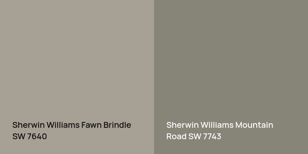 Sherwin Williams Fawn Brindle vs. Sherwin Williams Mountain Road