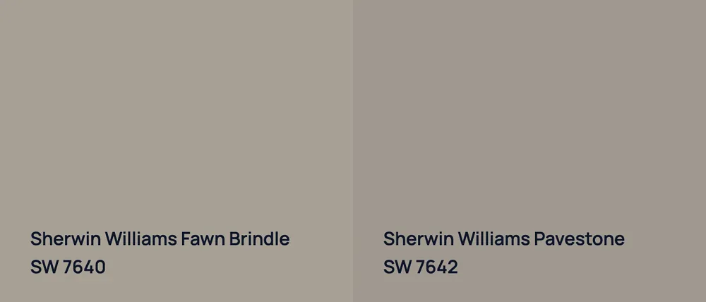 Sherwin Williams Fawn Brindle SW 7640 vs Sherwin Williams Pavestone SW 7642