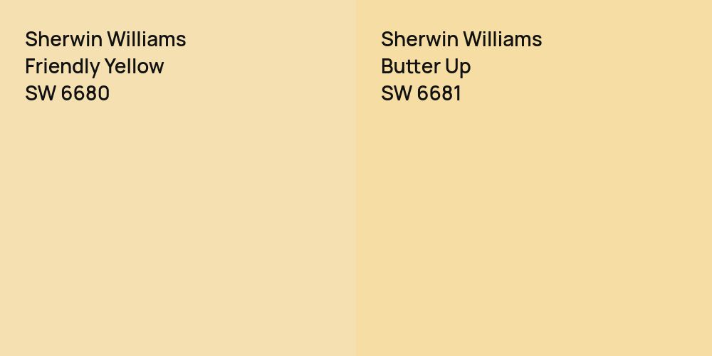 Sherwin Williams Friendly Yellow vs. Sherwin Williams Butter Up