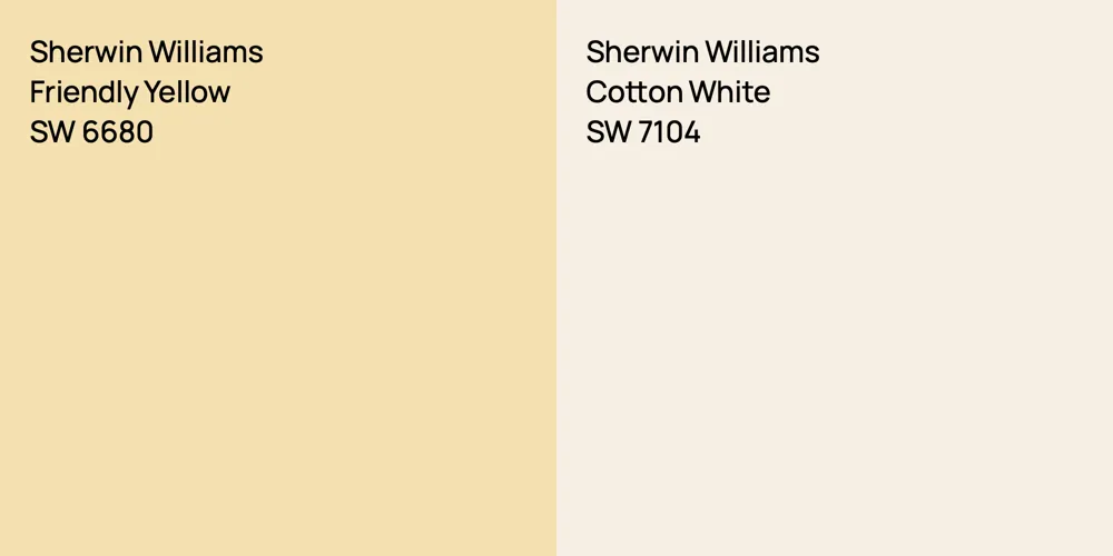 Sherwin Williams Friendly Yellow vs. Sherwin Williams Cotton White