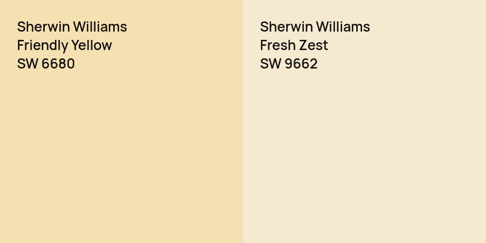 Sherwin Williams Friendly Yellow vs. Sherwin Williams Fresh Zest