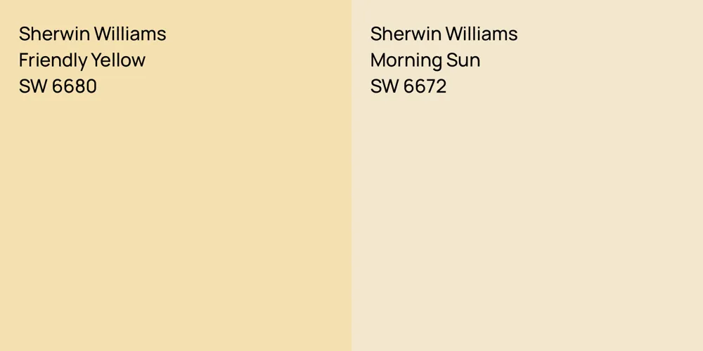 Sherwin Williams Friendly Yellow vs. Sherwin Williams Morning Sun