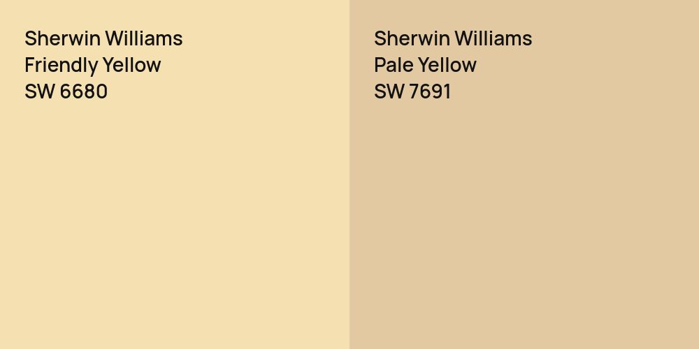 Sherwin Williams Friendly Yellow vs. Sherwin Williams Pale Yellow