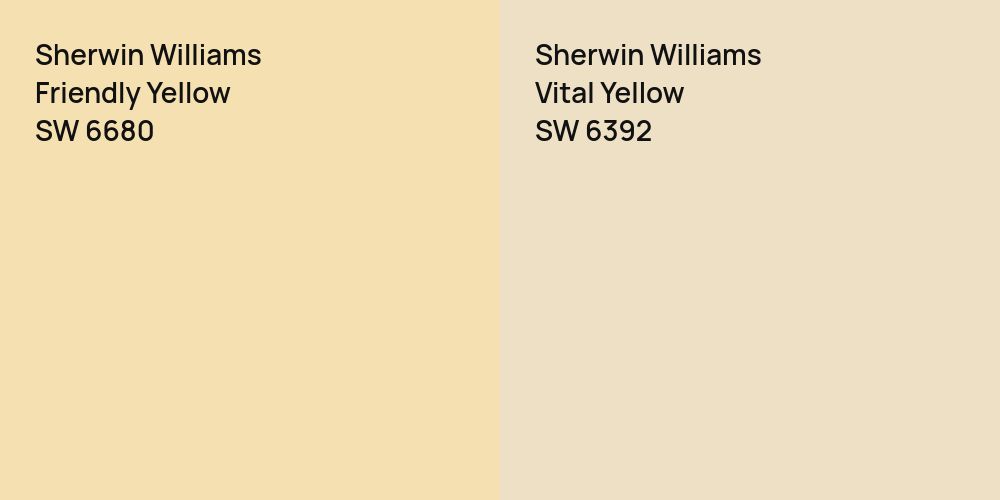 Sherwin Williams Friendly Yellow vs. Sherwin Williams Vital Yellow