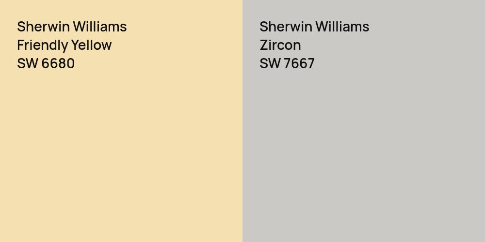 Sherwin Williams Friendly Yellow vs. Sherwin Williams Zircon