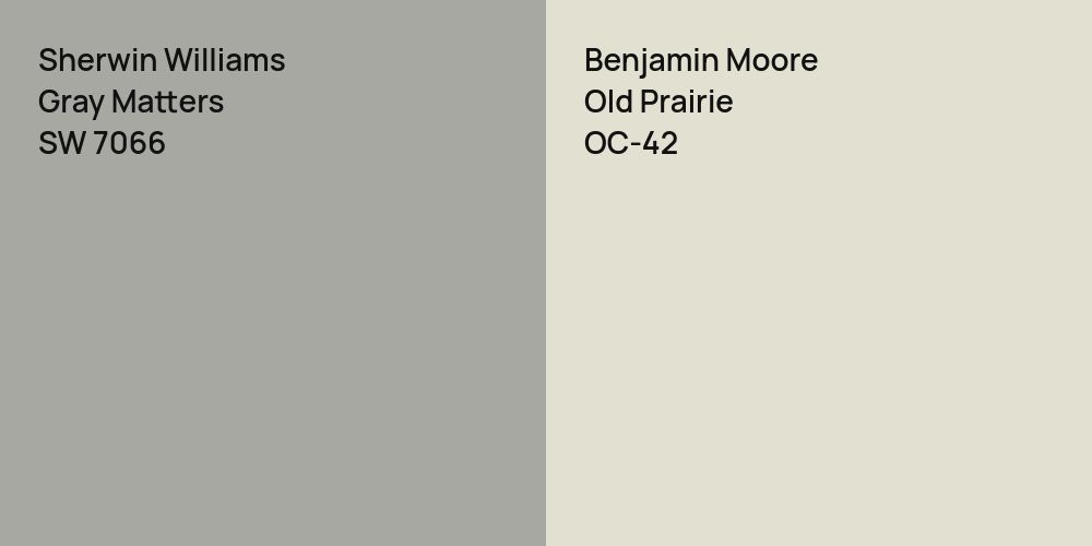 Sherwin Williams Gray Matters vs. Benjamin Moore Old Prairie