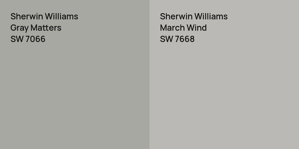 Sherwin Williams Gray Matters vs. Sherwin Williams March Wind