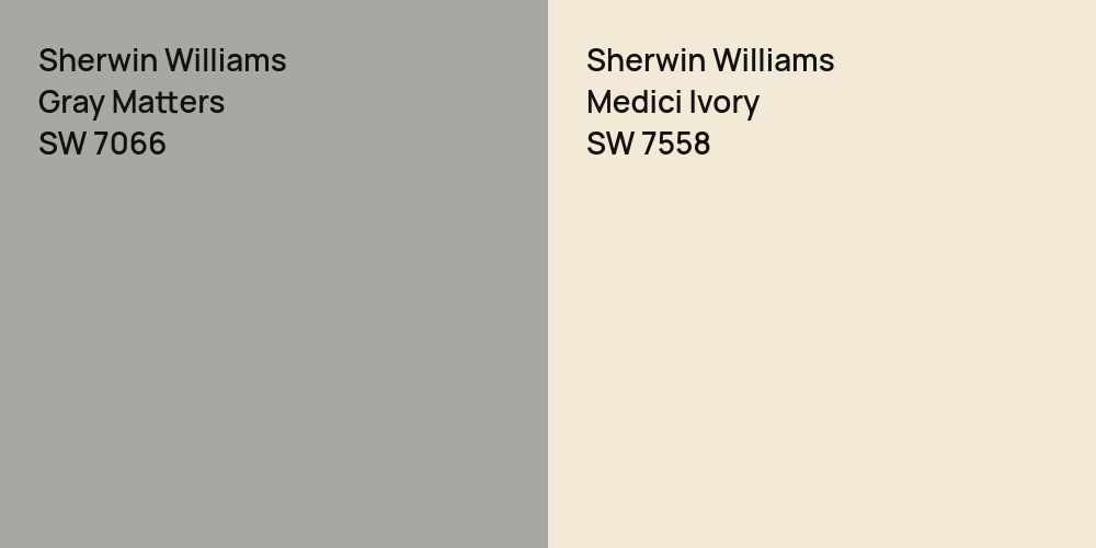 Sherwin Williams Gray Matters vs. Sherwin Williams Medici Ivory