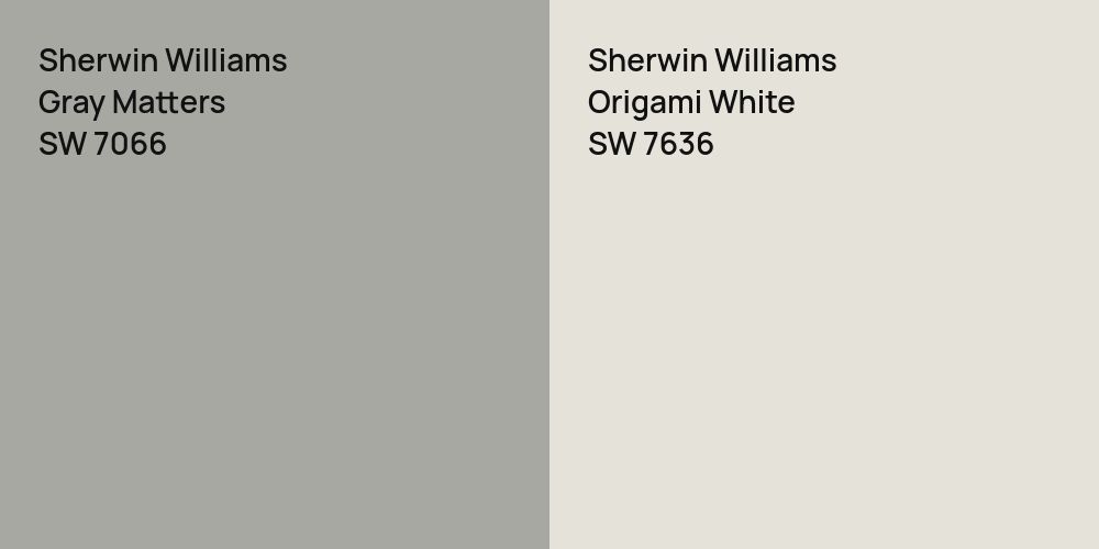 Sherwin Williams Gray Matters vs. Sherwin Williams Origami White